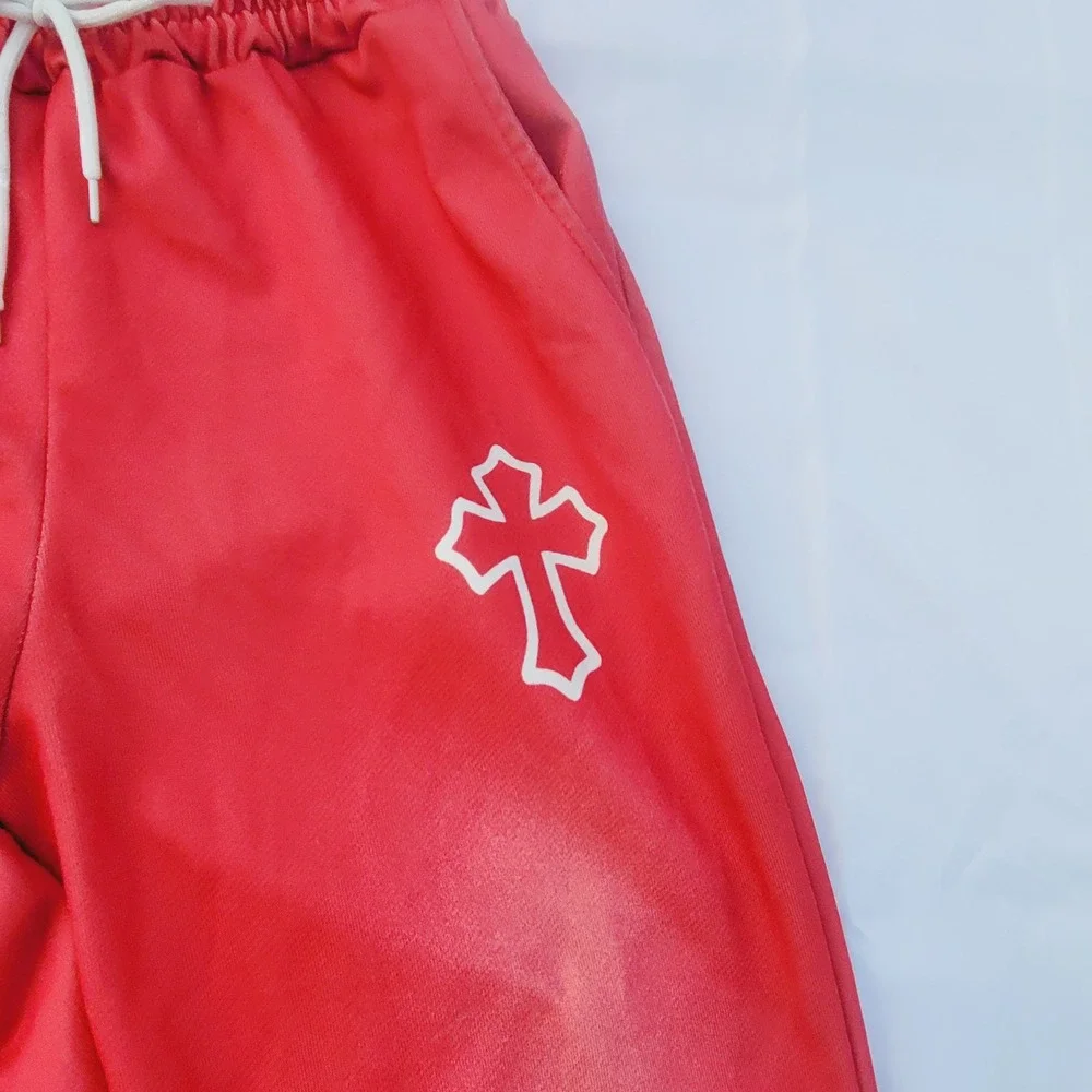 I Fear God Flared Sweatpants Mens sz Small Red Flame Graphic Streetwear P03